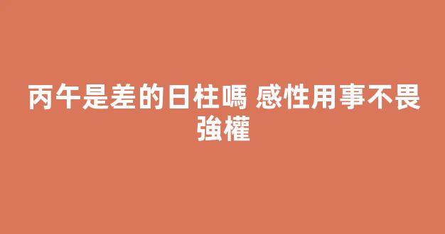 丙午是差的日柱嗎 感性用事不畏強權